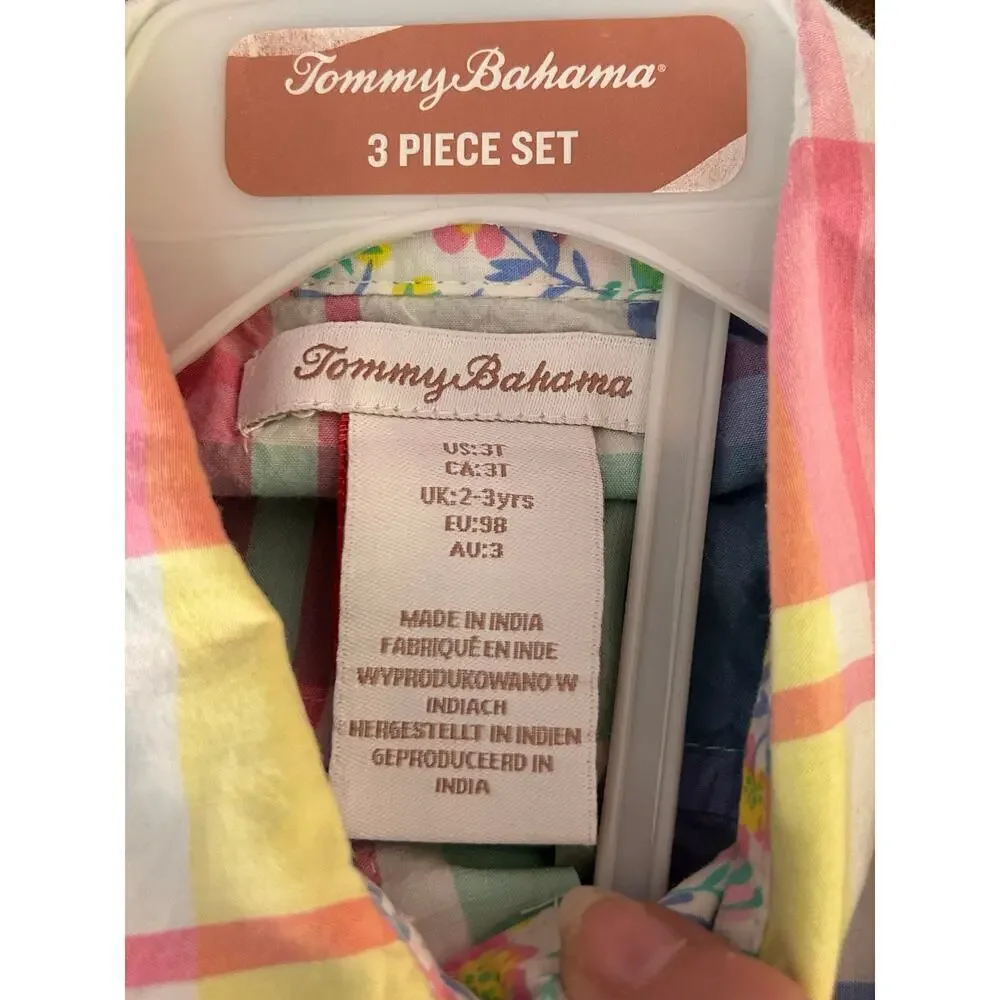 TOMMY BAHAMA Boy’s 3-Piece Short Outfit with Bow Tie / Size: 3T